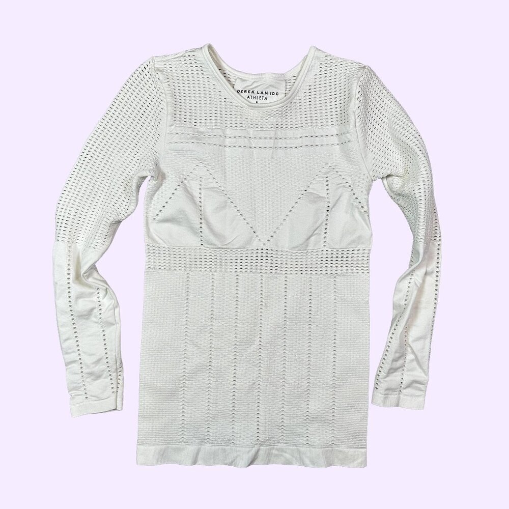 Derek Lam IOC X Athleta White Cut Out Workout Designer Top Women's Small